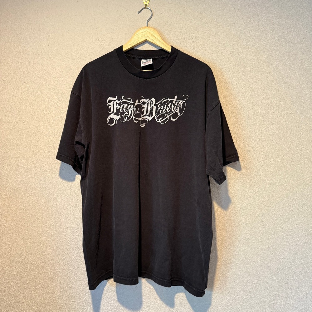 Pro Club Heavy Weight Fast Breath Graphic Tee Black 2XL Old English Streetwear
